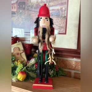 15” Festive Red Santa Nutcracker Wooden Holiday Decor